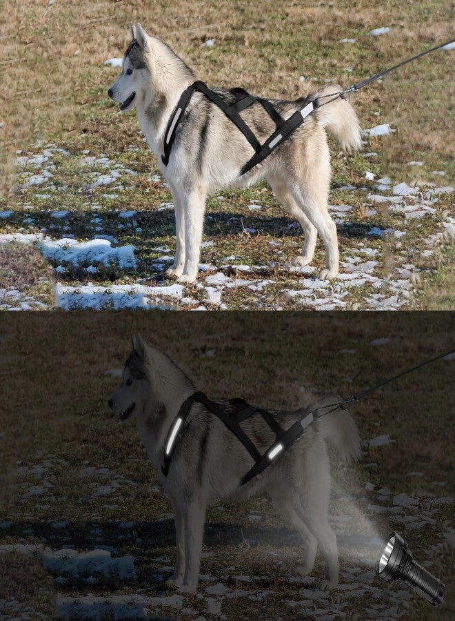 KH866 Dog Pulling Harness Reflective X-Back Harness for Sledding Exercise, Canicross Scootering, Bikejoring, Skijoring, Fit for French Bulldog Dogs, Small Husky, Small Shiba Inu (XL) - Image 3